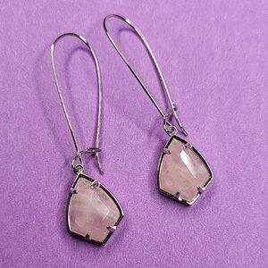 Silver and Pink Dangle Earrings